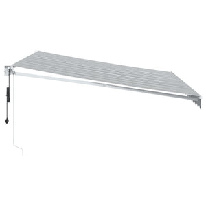 Retractable awning anthracite and white 4x3 m fabric and aluminum