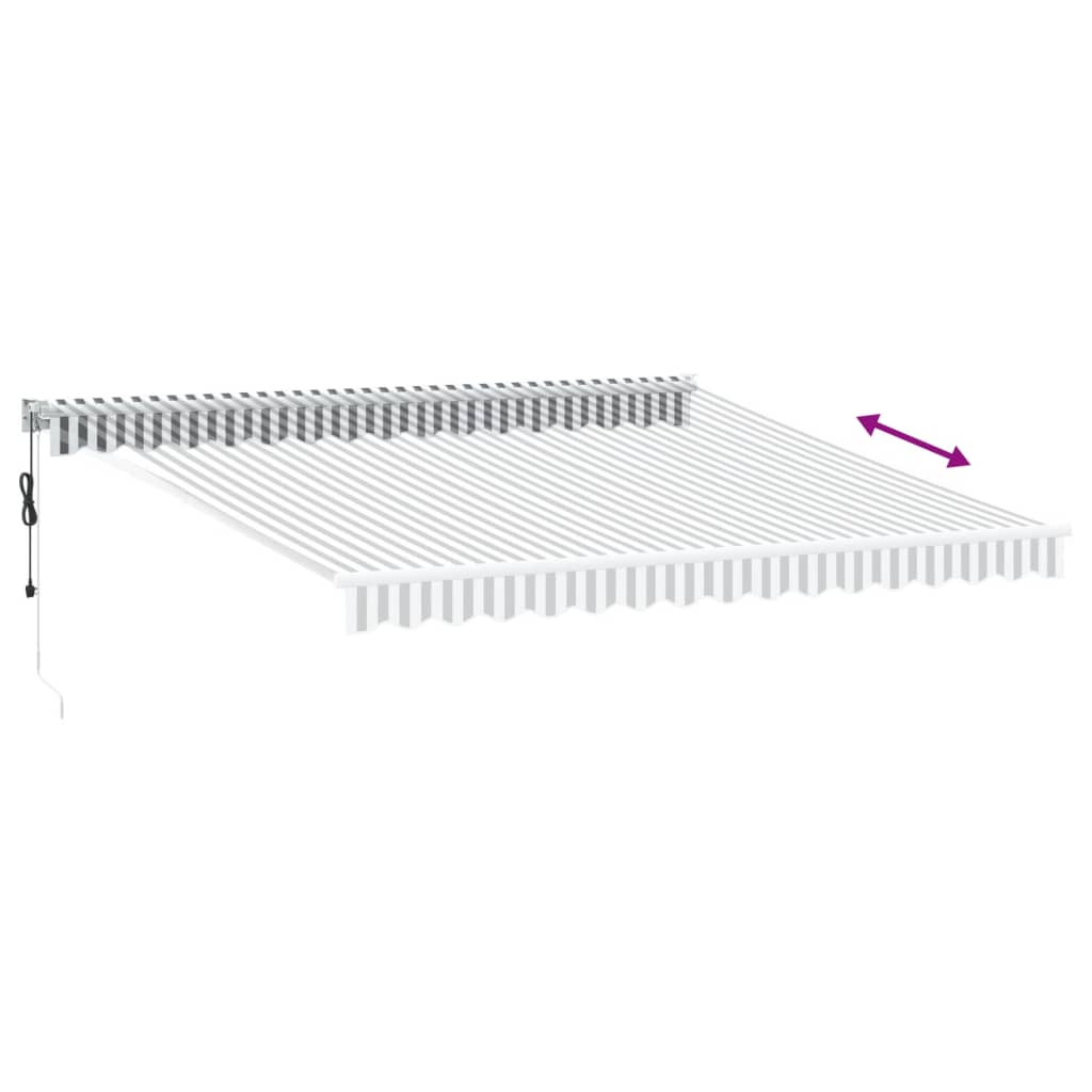 Retractable awning anthracite and white 4x3 m fabric and aluminum