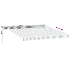 Retractable awning anthracite and white 4x3 m fabric and aluminum