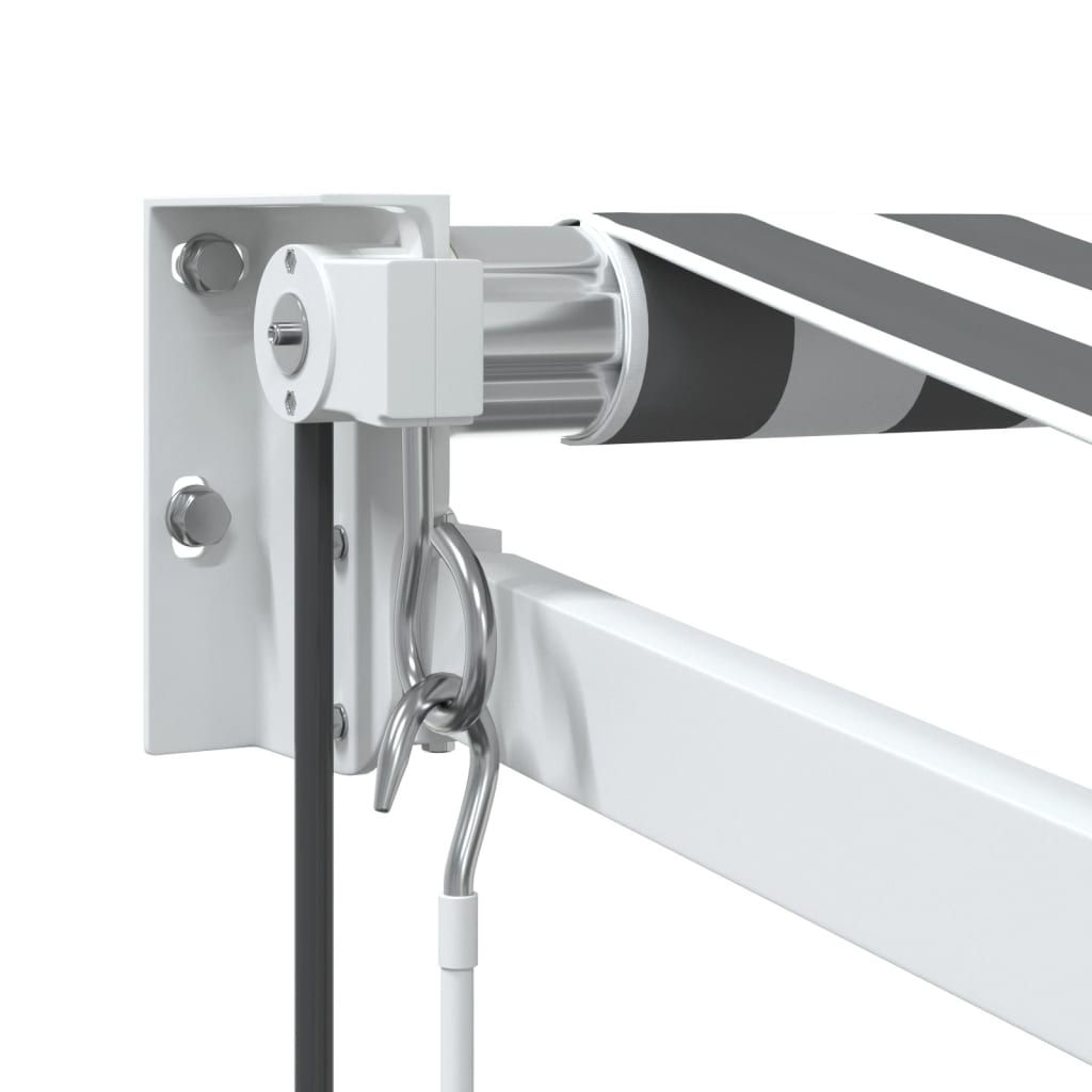 Retractable awning anthracite and white 4x3 m fabric and aluminum