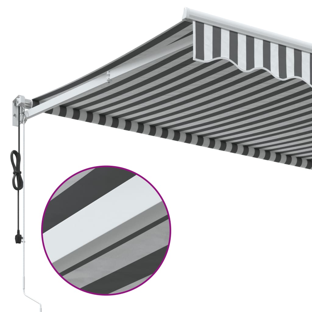 Retractable awning anthracite and white 4x3 m fabric and aluminum