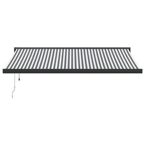 Uttrekkbar markise antrasitt og hvit 4x3 m stoff og aluminium