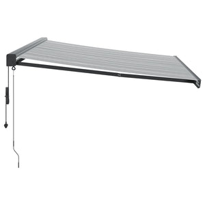 Uttrekkbar markise antrasitt og hvit 4x3 m stoff og aluminium