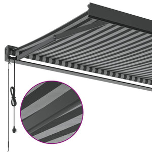 Uttrekkbar markise antrasitt og hvit 4x3 m stoff og aluminium