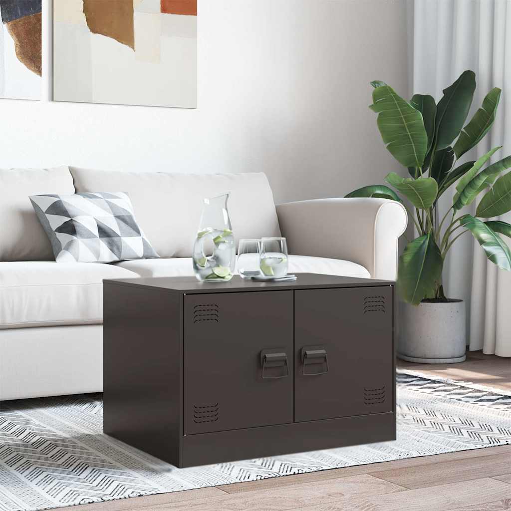 Hagesalongbord svart 67x50x44 cm stål