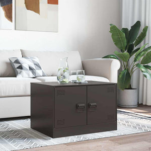 Hagesalongbord svart 67x50x44 cm stål