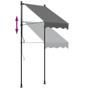 Uttrekkbar markise antrasitt 100x150 cm stoff og stål
