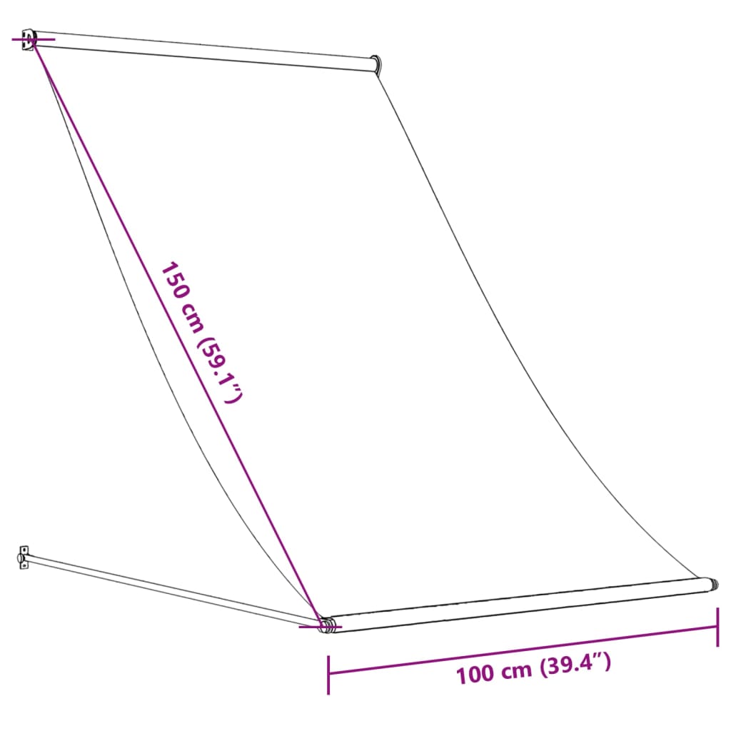 Uttrekkbar markise antrasitt 100x150 cm stoff og stål