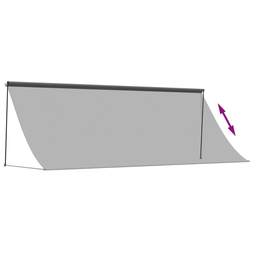 Retractable awning anthracite 350x150 cm fabric and steel