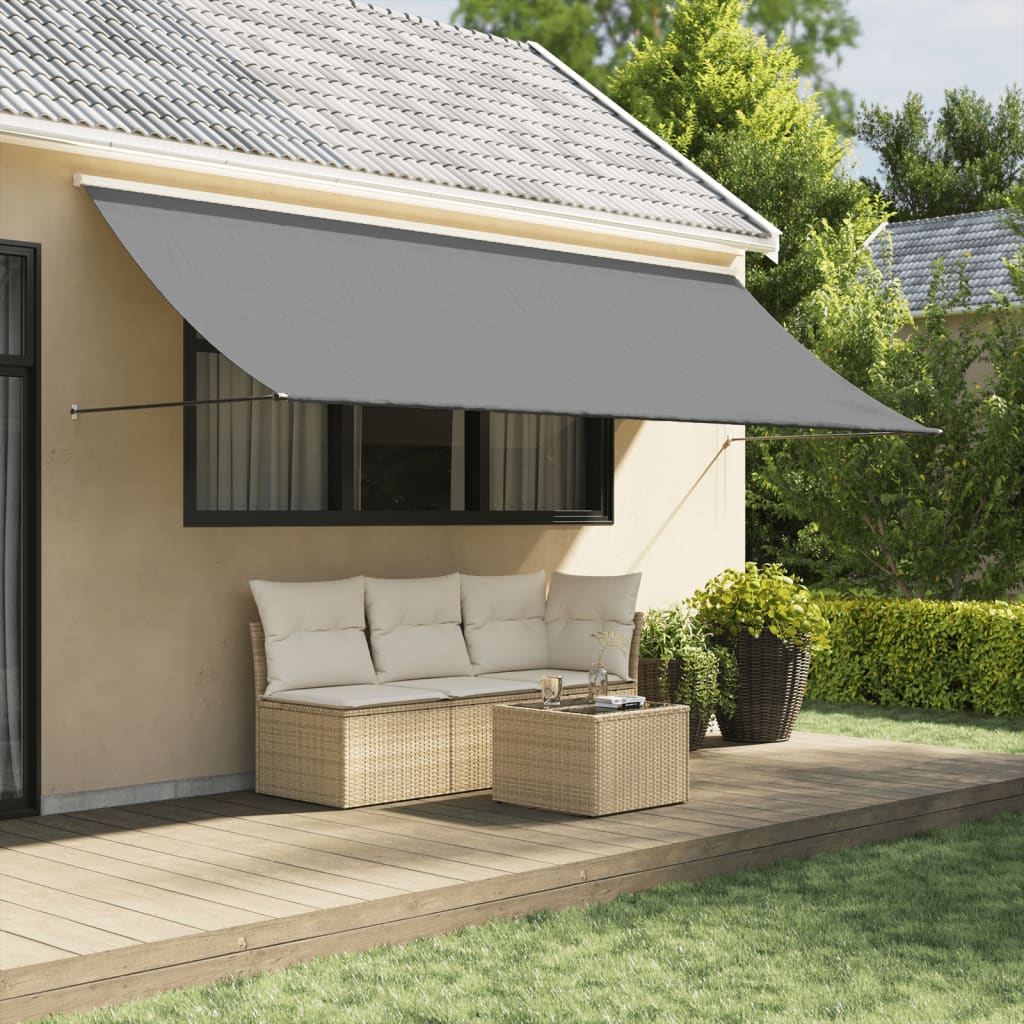 Retractable awning anthracite 350x150 cm fabric and steel