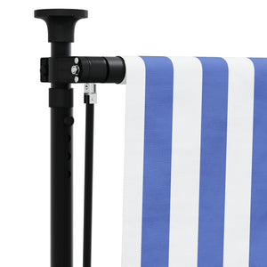 Utendørs rullegardin blå og hvit 100x270 cm stoff og stål