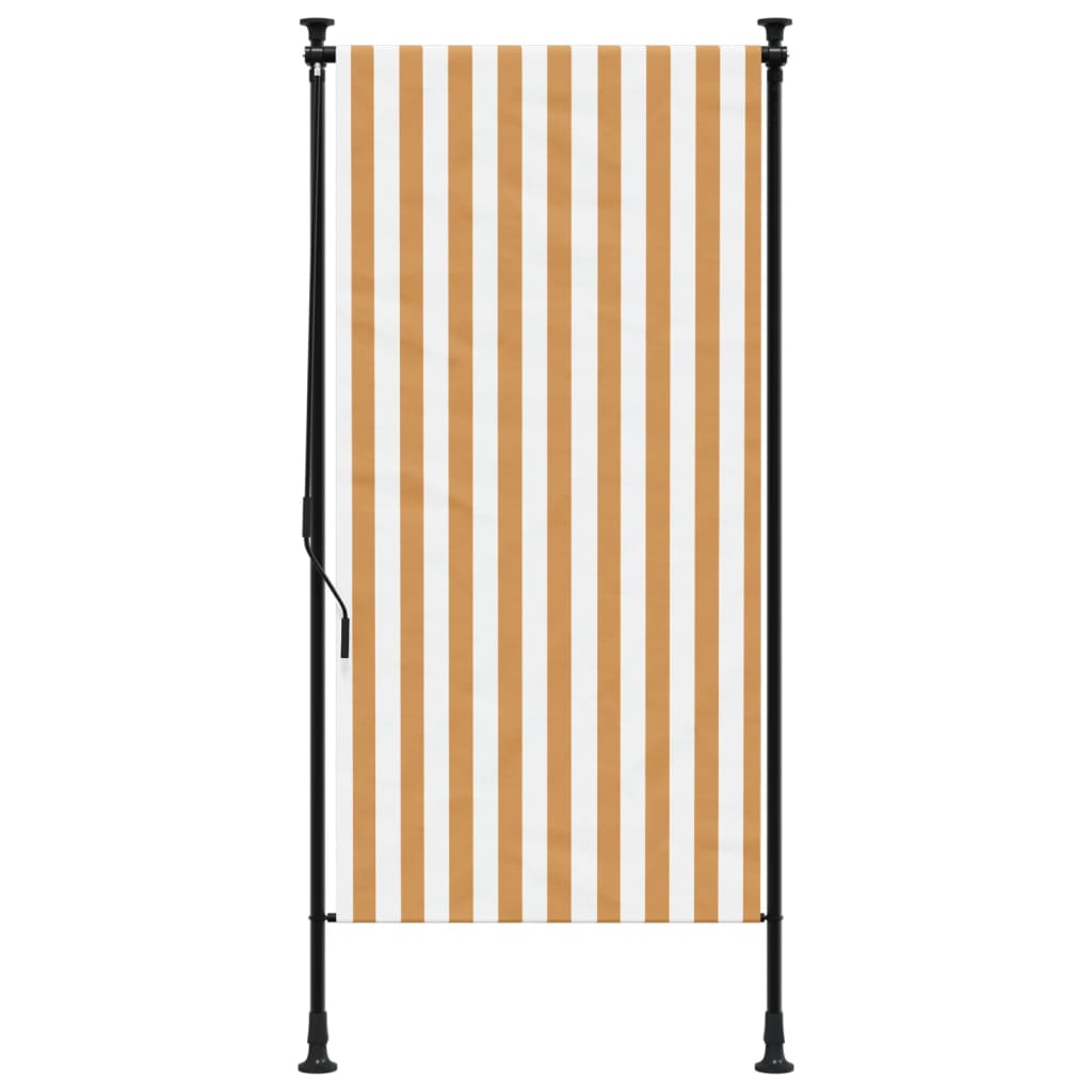 Utendørs rullegardin oransje og hvit 100x270 cm stoff og stål