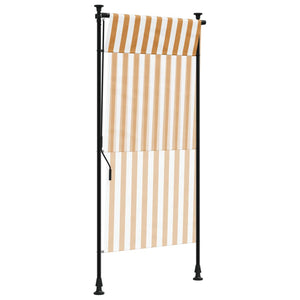 Utendørs rullegardin oransje og hvit 100x270 cm stoff og stål