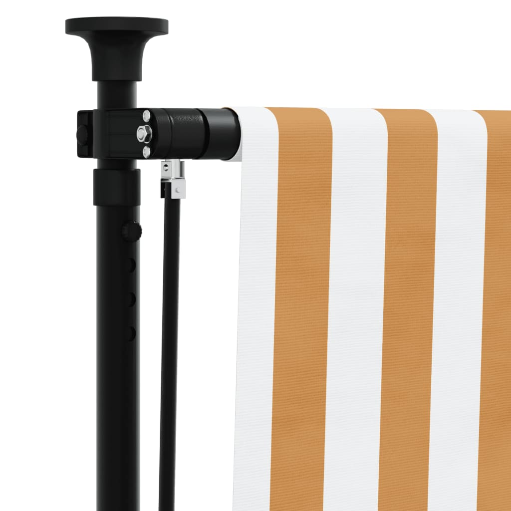 Utendørs rullegardin oransje og hvit 100x270 cm stoff og stål