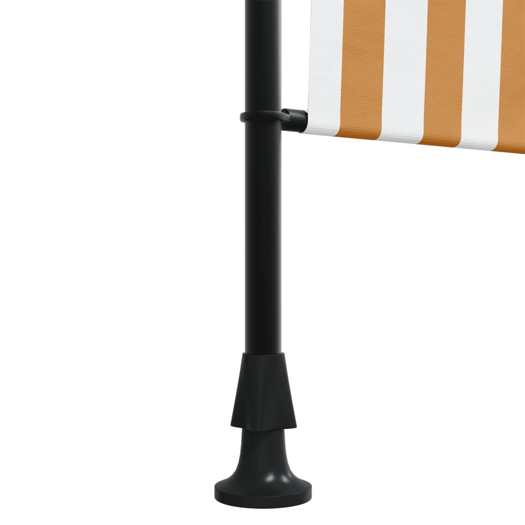 Utendørs rullegardin oransje og hvit 150x270 cm stoff og stål