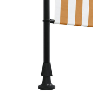 Utendørs rullegardin oransje og hvit 150x270 cm stoff og stål