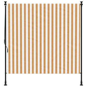 Utendørs rullegardin oransje og hvit 200x270 cm stoff og stål