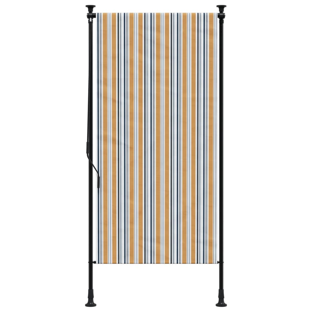 Utendørs rullegardin gul og hvit 100x270 cm stoff og stål