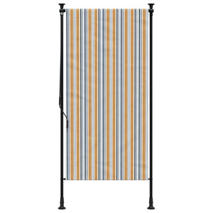 Utendørs rullegardin gul og hvit 100x270 cm stoff og stål