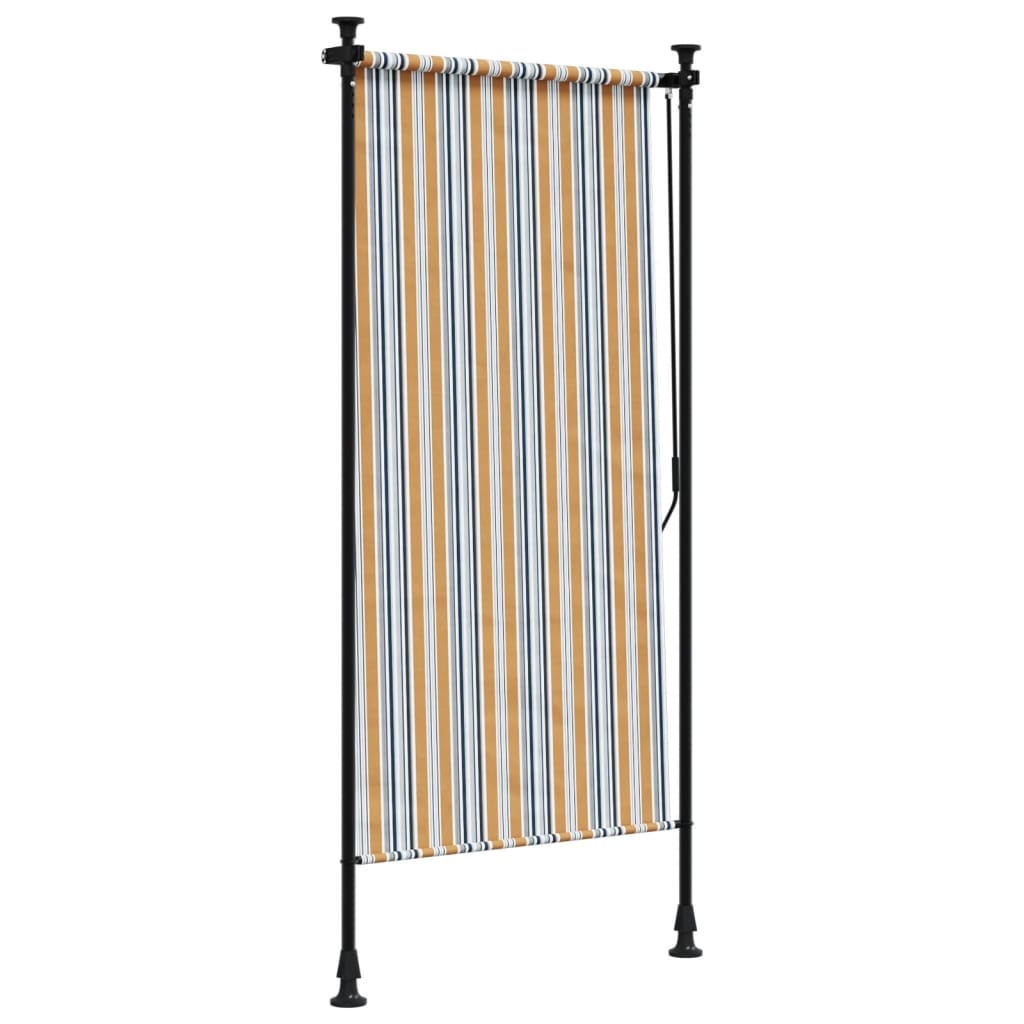 Utendørs rullegardin gul og hvit 100x270 cm stoff og stål