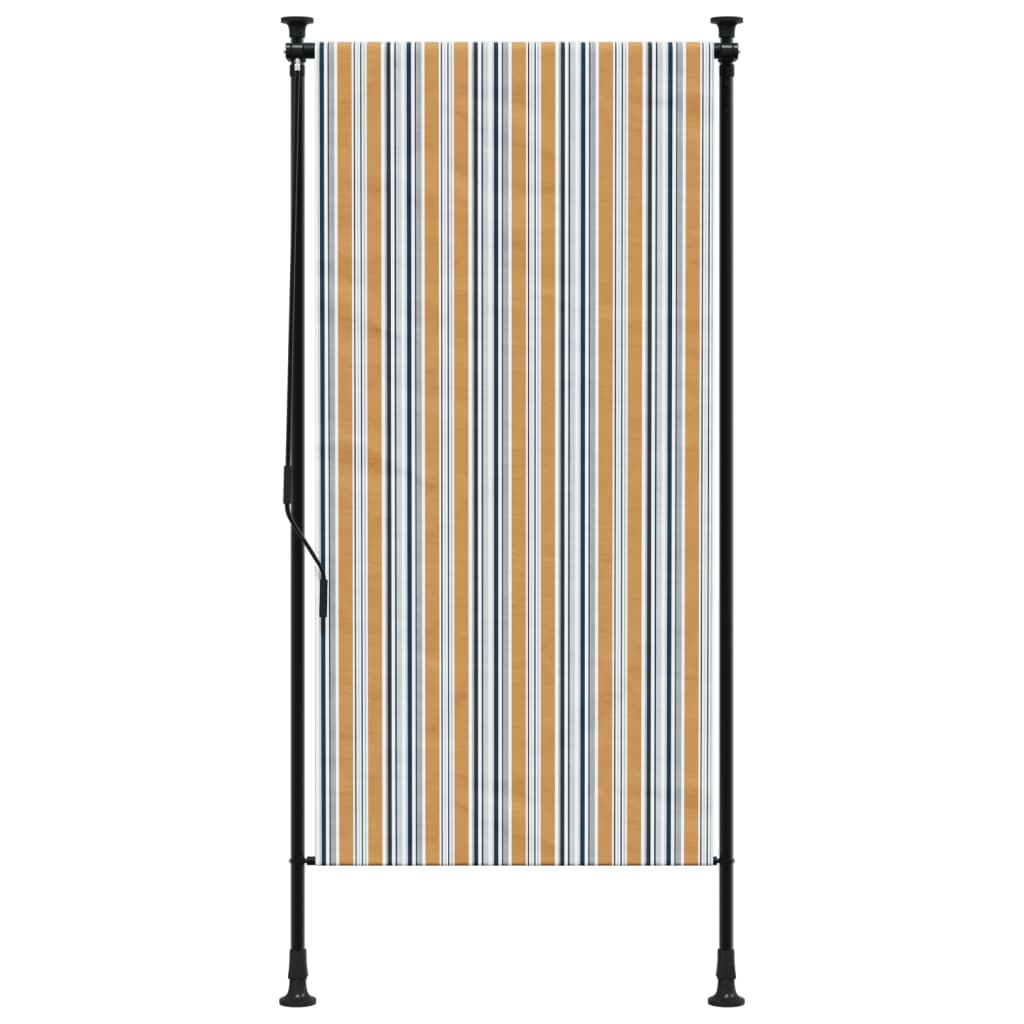 Utendørs rullegardin gul og hvit 120x270 cm stoff og stål
