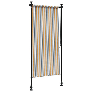 Utendørs rullegardin gul og hvit 120x270 cm stoff og stål