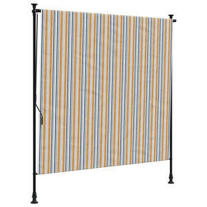 Utendørs rullegardin gul og hvit 150x270 cm stoff og stål