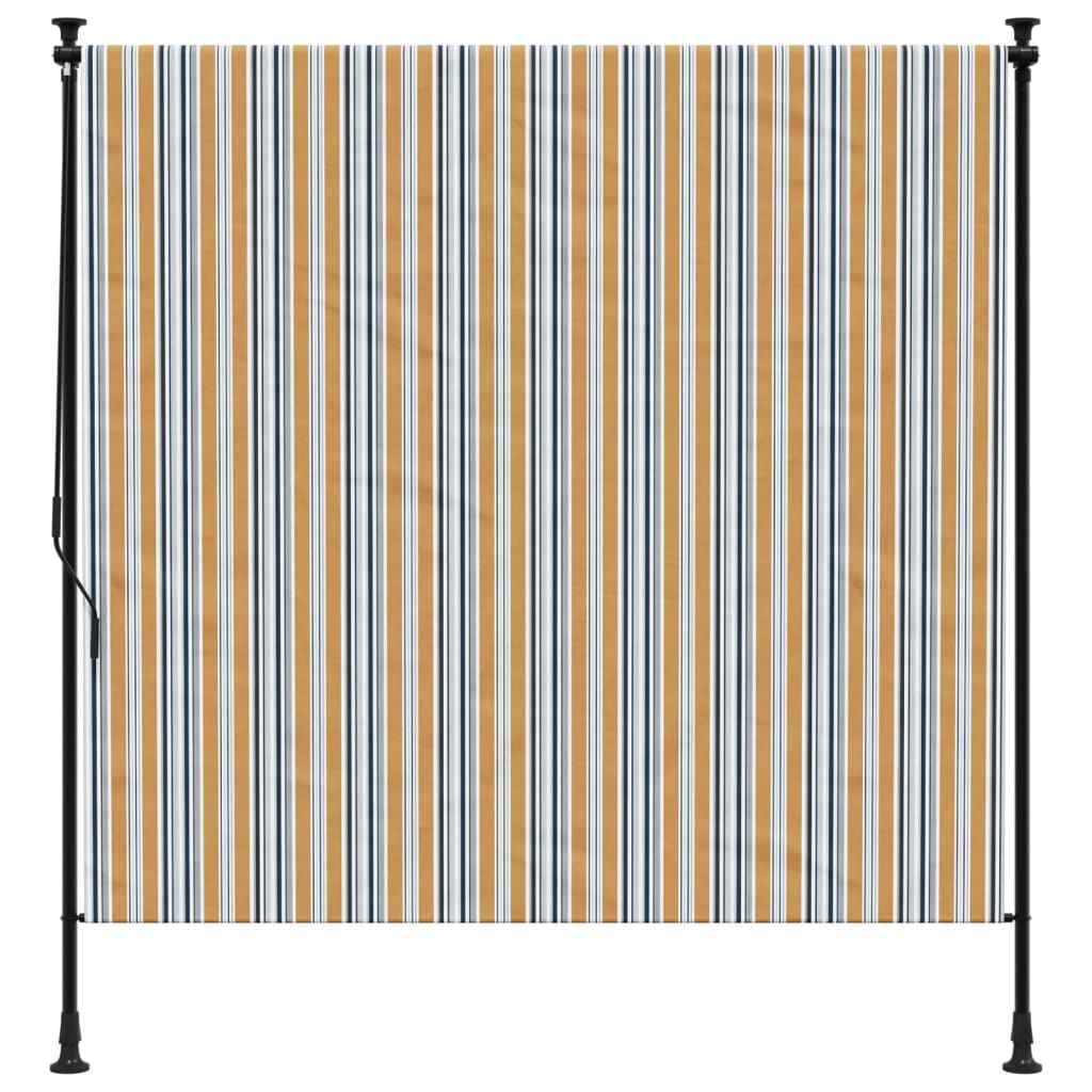 Utendørs rullegardin gul og hvit 150x270 cm stoff og stål