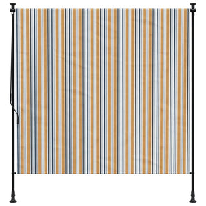 Utendørs rullegardin gul og hvit 150x270 cm stoff og stål