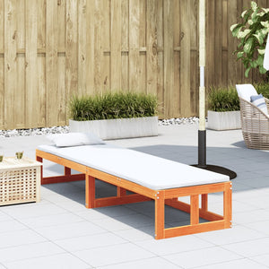 Extendable garden bench wax brown solid pine