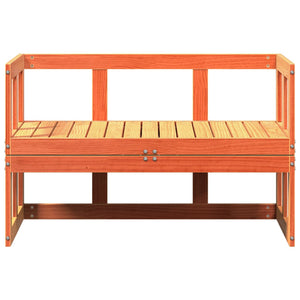 Extendable garden bench wax brown solid pine