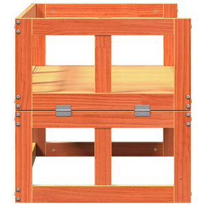 Extendable garden bench wax brown solid pine