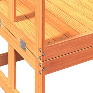 Extendable garden bench wax brown solid pine