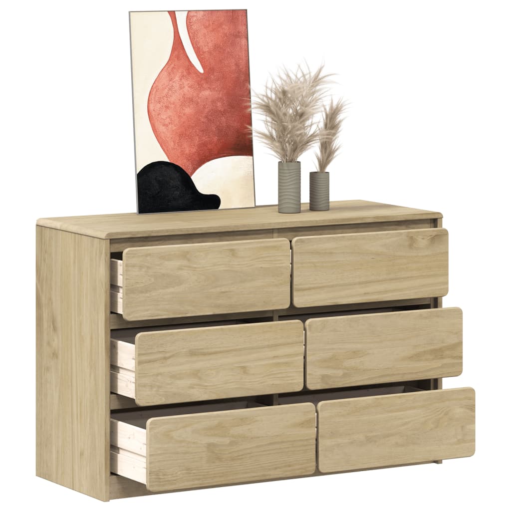 Chest of drawers SAUDA oak 111x43x73.5 cm solid pine wood