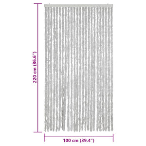 Fluegardin grå 100x220 cm chenille