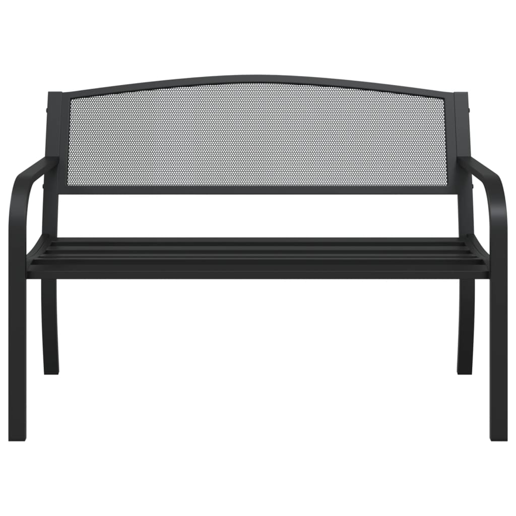 Hagebenk 119 cm svart stål