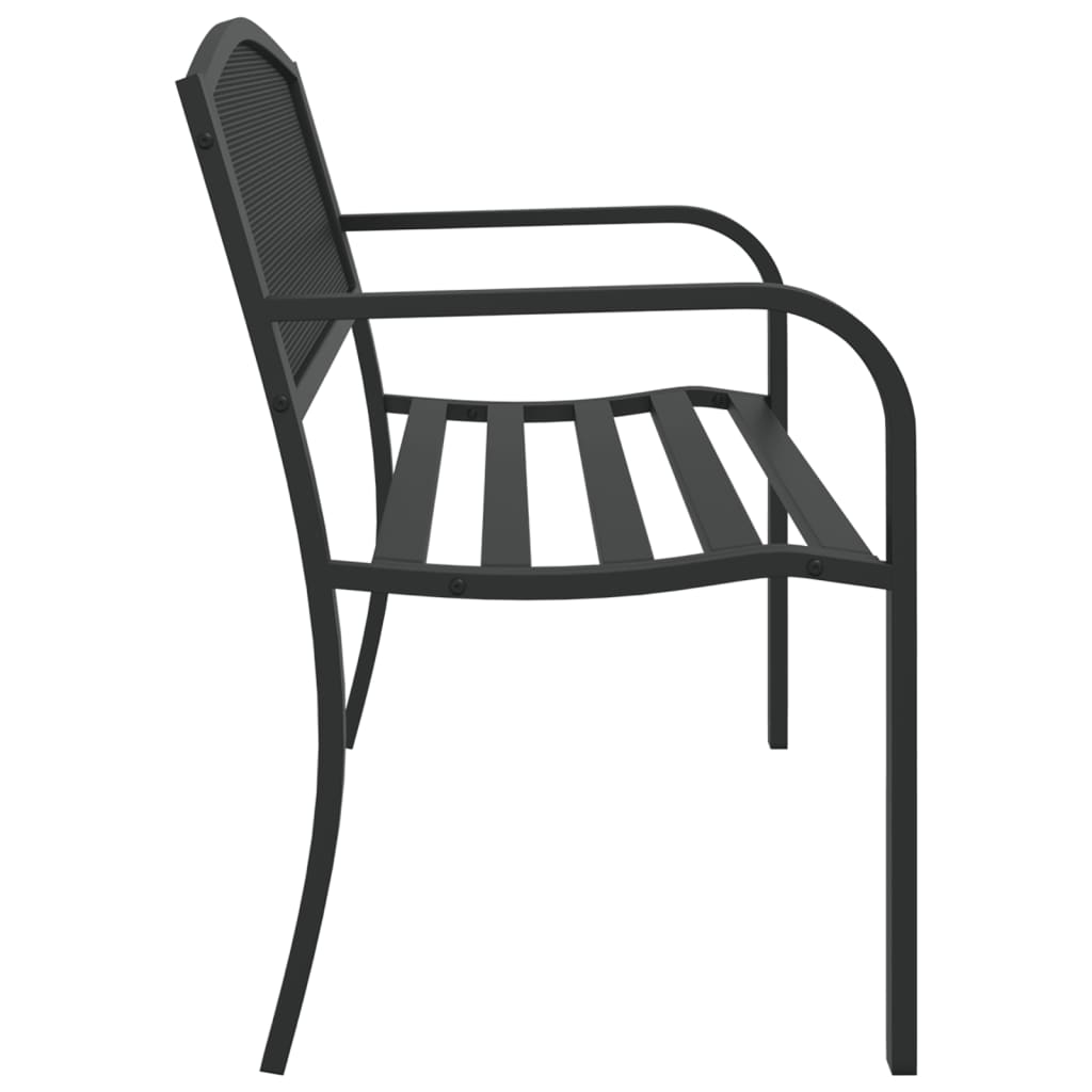 Hagebenk 119 cm svart stål