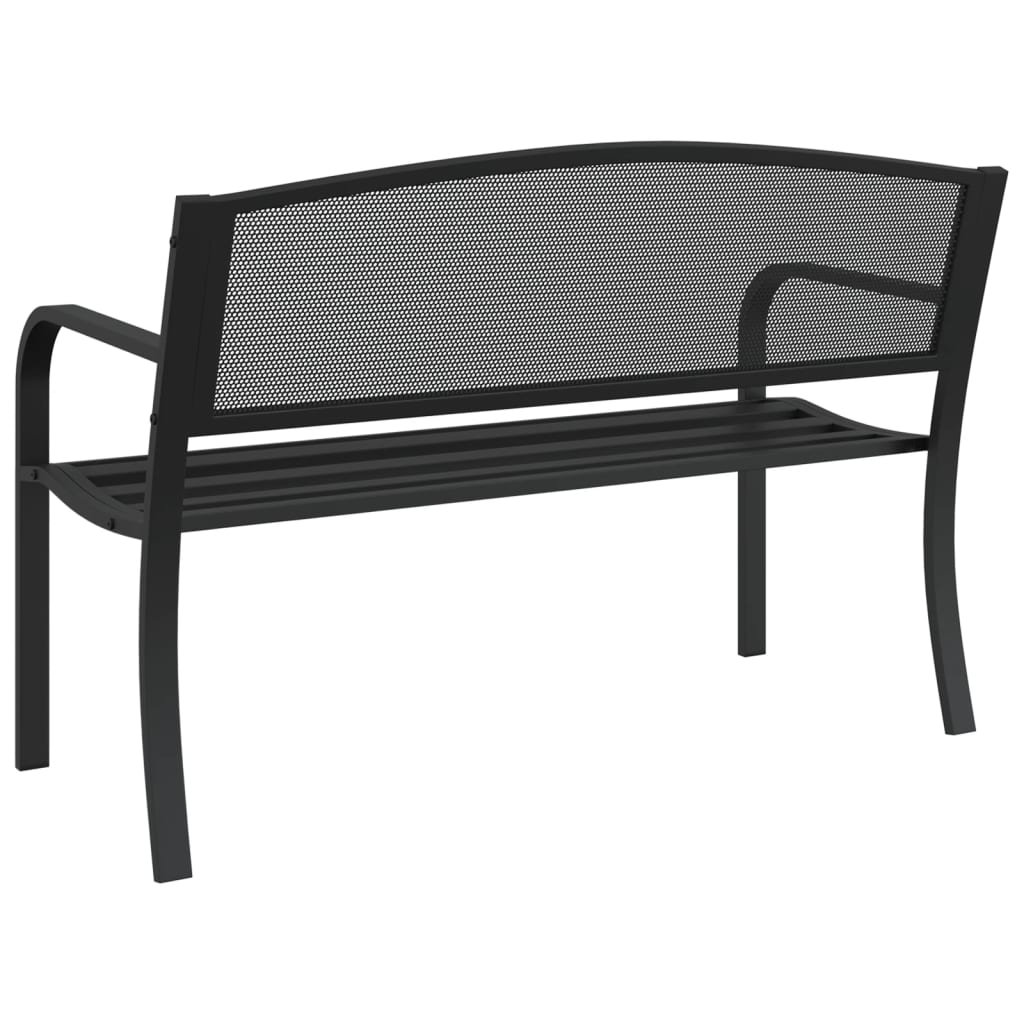Hagebenk 119 cm svart stål