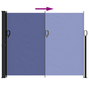 Uttrekkbar sidemarkise blå 160x500 cm