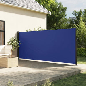 Uttrekkbar sidemarkise blå 160x500 cm