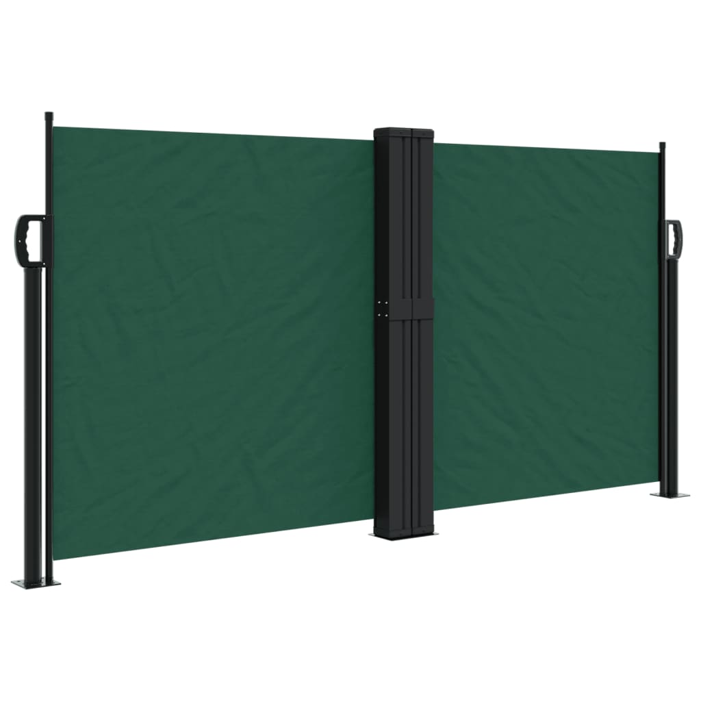 Uttrekkbar sidemarkise mørkegrønn 120x600 cm