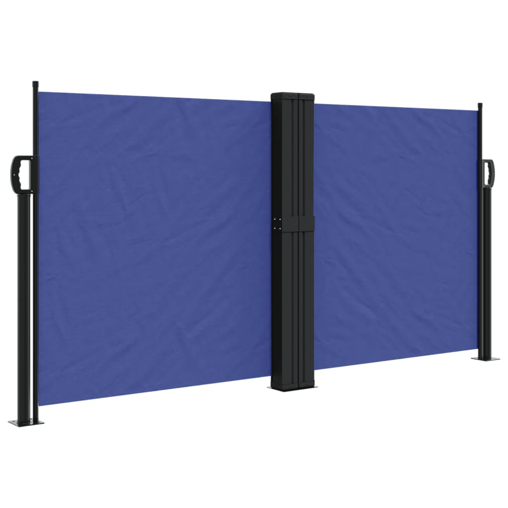 Uttrekkbar sidemarkise 120x1000 cm blå