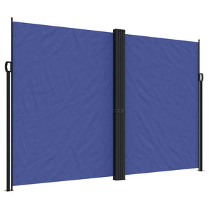 Uttrekkbar sidemarkise blå 220x1000 cm