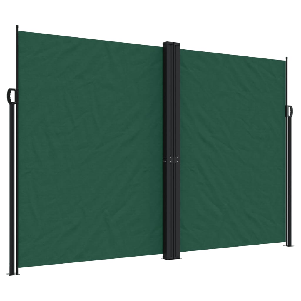 Uttrekkbar sidemarkise 220x1000 cm mørkegrønn