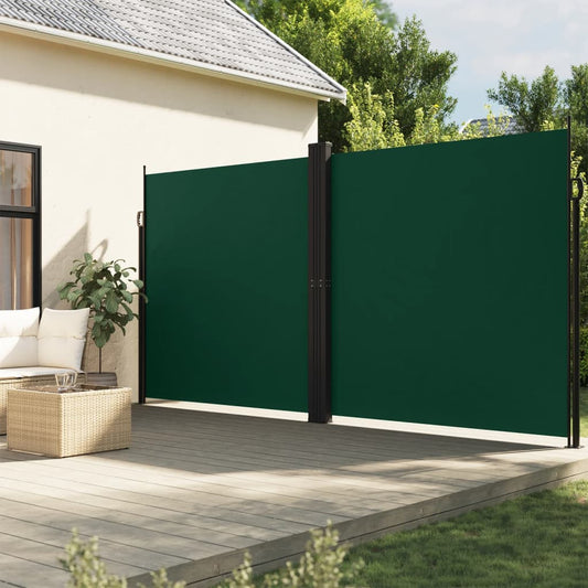 Uttrekkbar sidemarkise 220x1000 cm mørkegrønn
