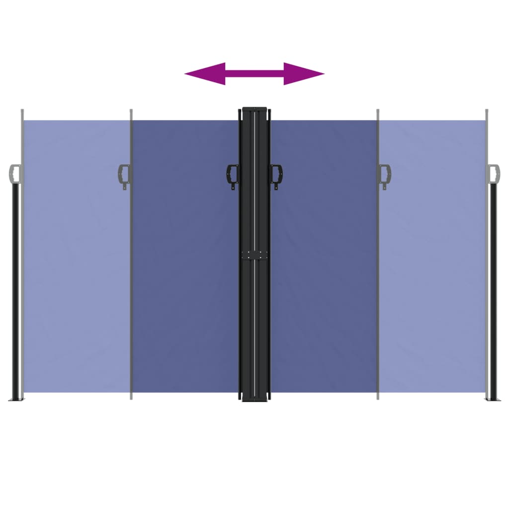 Uttrekkbar sidemarkise blå 200x1200 cm