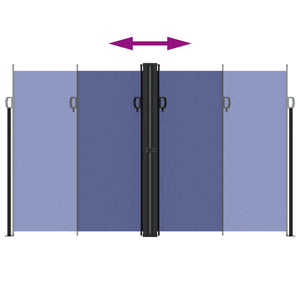 Uttrekkbar sidemarkise blå 200x1200 cm
