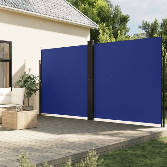 Uttrekkbar sidemarkise blå 200x1200 cm