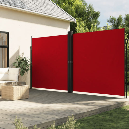 Uttrekkbar sidemarkise 220x1200 cm rød