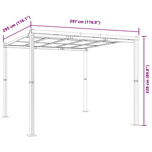 Hagepaviljong antrasitt 3x3 m aluminium